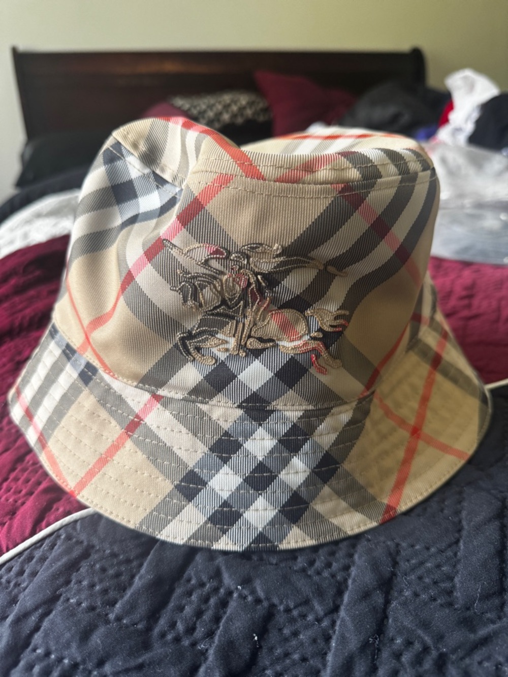 Burberry Beige Check Bucket Hat